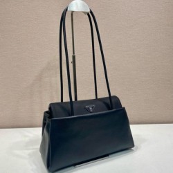 Best Replica Prada Passage Medium Flap Bag Re-Nylon 1BA495 Black Knockoff