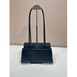 Best Replica Prada Passage Medium Flap Bag Re-Nylon 1BA495 Black Knockoff