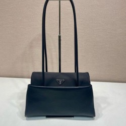 Best Replica Prada Passage Medium Flap Bag Re-Nylon 1BA495 Black Knockoff