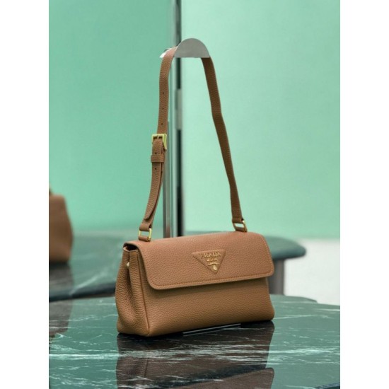 Best Replica Prada Flap Shoulder Bag 1BN022 Brown Knockoff