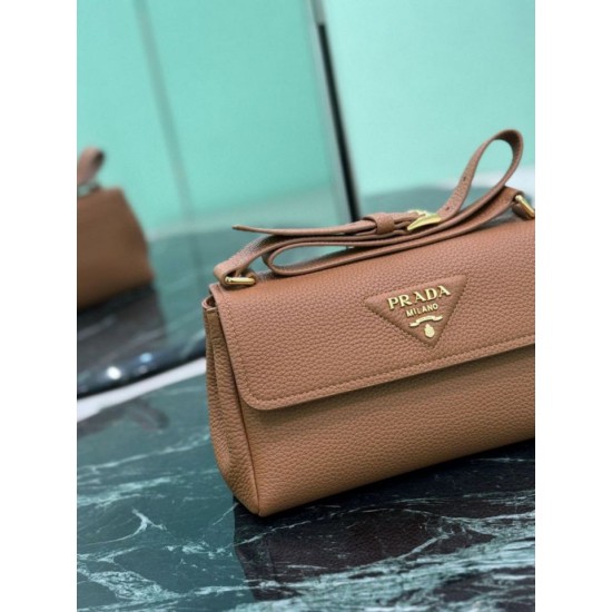Best Replica Prada Flap Shoulder Bag 1BN022 Brown Knockoff