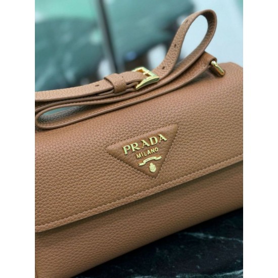 Best Replica Prada Flap Shoulder Bag 1BN022 Brown Knockoff