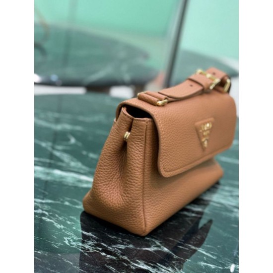 Best Replica Prada Flap Shoulder Bag 1BN022 Brown Knockoff