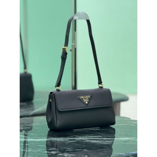 Best Replica Crossbody Bag Prada Flap Bag 1BN022 Black Knockoff