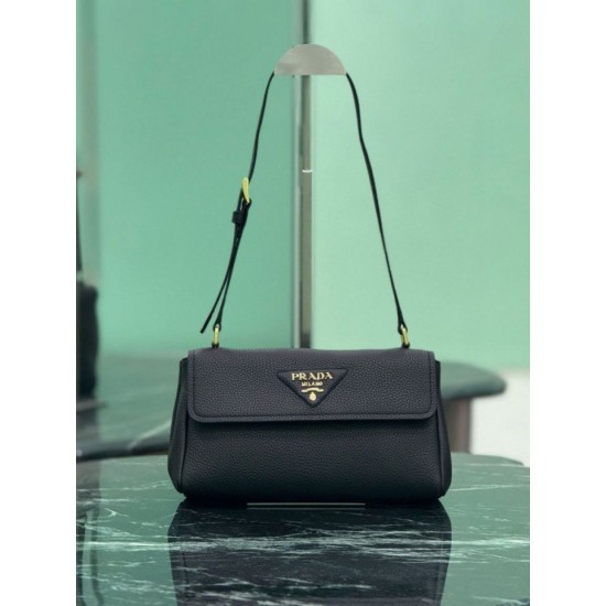 Best Replica Crossbody Bag Prada Flap Bag 1BN022 Black Knockoff