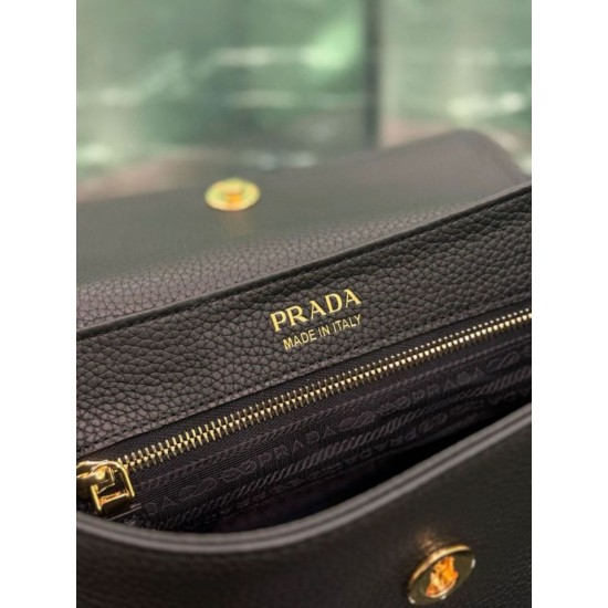 Best Replica Crossbody Bag Prada Flap Bag 1BN022 Black Knockoff