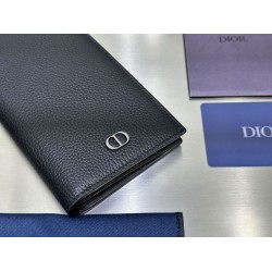 Best Replica Dior CD Icon Vertical Wallet Black Grained Calfskin Knockoff