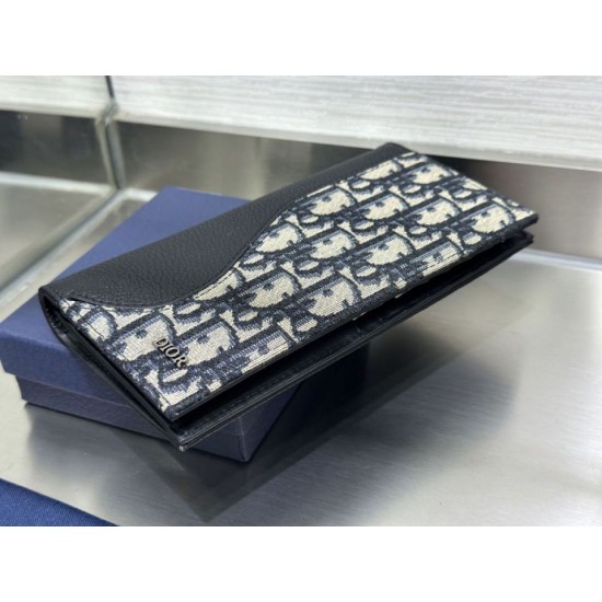 Best Replica Dior Saddle Wallet Oblique Jacquard Black Knockoff