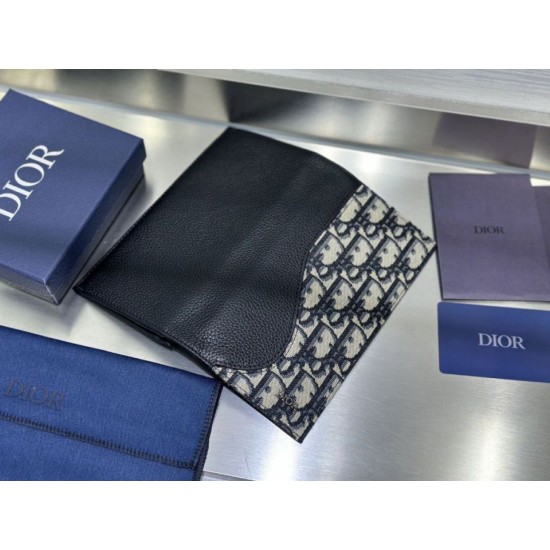 Best Replica Dior Saddle Wallet Oblique Jacquard Black Knockoff