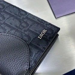 Best Replica Dior Saddle Wallet Oblique Jacquard Black 01 Knockoff