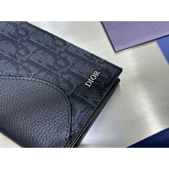 Best Replica Dior Saddle Wallet Oblique Jacquard Black 01 Knockoff