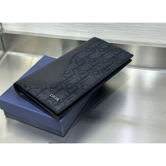 Best Replica Dior Saddle Wallet Oblique Jacquard Black 01 Knockoff