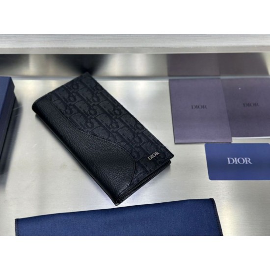 Best Replica Dior Saddle Wallet Oblique Jacquard Black 01 Knockoff