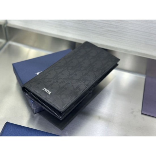 Best Replica Dior Oblique Jacquard Wallet Black Knockoff