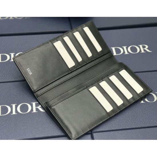 Best Replica Dior Oblique Jacquard Wallet Black Knockoff