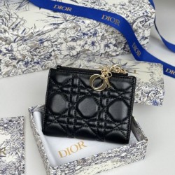 Best Replica Lady Dior Card Holder with Flap and Iconic Cannage Stitching Red Knockoff