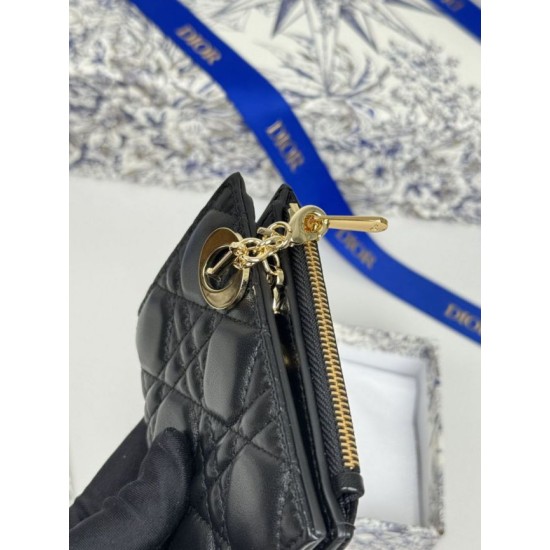 Best Replica Lady Dior Card Holder with Flap and Iconic Cannage Stitching Red Knockoff