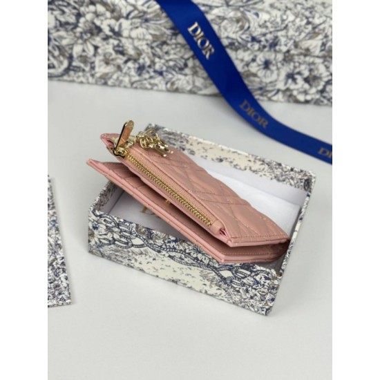 Best Replica Lady Dior Card Holder with Flap and Iconic Cannage Stitching Black Knockoff
