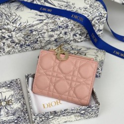 Best Replica Lady Dior Card Holder with Flap and Iconic Cannage Stitching Black Knockoff