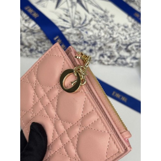 Best Replica Lady Dior Card Holder with Flap and Iconic Cannage Stitching Black Knockoff