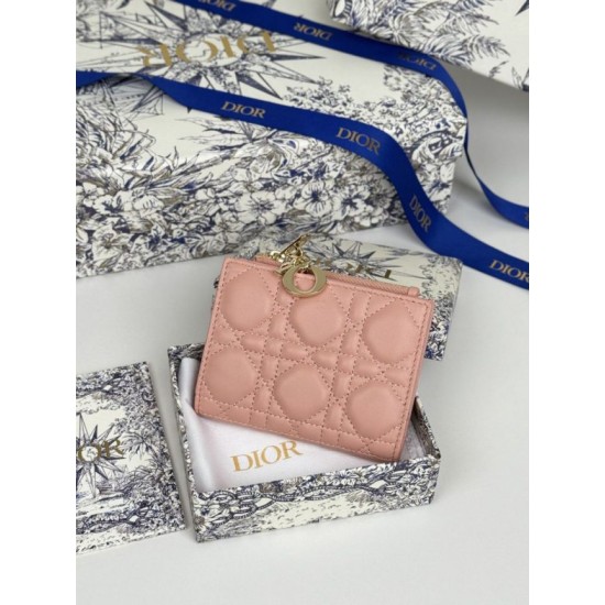 Best Replica Lady Dior Card Holder with Flap and Iconic Cannage Stitching Black Knockoff