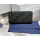 Best Replica Dior CD Icon Zip-Around Wallet Black Grained Calfskin Knockoff