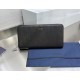 Best Replica Dior Saddle Oblique Jacquard Long Zip Wallet Black Grained Calfskin Knockoff