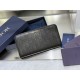Best Replica Dior Saddle Oblique Jacquard Long Zip Wallet Black Grained Calfskin Knockoff