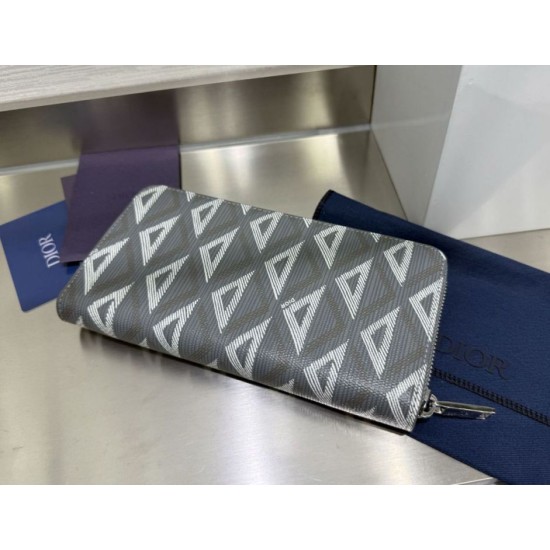 Best Replica Dior Saddle Oblique Jacquard Long Zip Wallet Black Knockoff