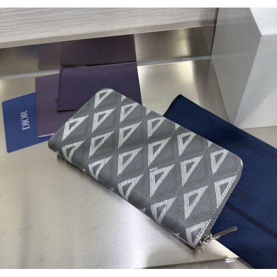 Best Replica Dior Saddle Oblique Jacquard Long Zip Wallet Black Knockoff
