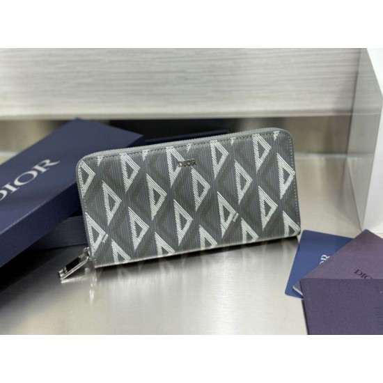 Best Replica Dior Saddle Oblique Jacquard Long Zip Wallet Black Knockoff