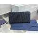 Best Replica Dior Saddle Oblique Jacquard Long Zip Wallet Gray Knockoff