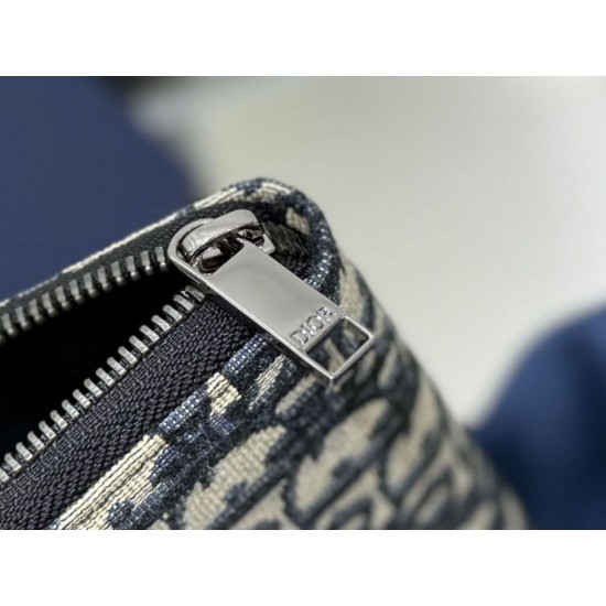Best Replica Dior Saddle Oblique Jacquard Long Zip Wallet Black Knockoff