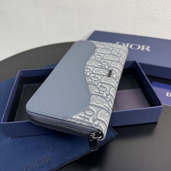 AAAAA Fake Dior Saddle Oblique Jacquard Long Zip Wallet Beige/Black Dupe Best Replica Dior Saddle Oblique Jacquard Long Zip Wallet Beige/Black Knockoff