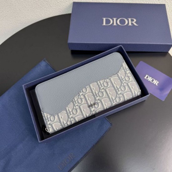 AAAAA Fake Dior Saddle Oblique Jacquard Long Zip Wallet Beige/Black Dupe Best Replica Dior Saddle Oblique Jacquard Long Zip Wallet Beige/Black Knockoff