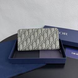 Best Replica Dior Saddle Oblique Jacquard Long Zip Around Wallet Knockoff