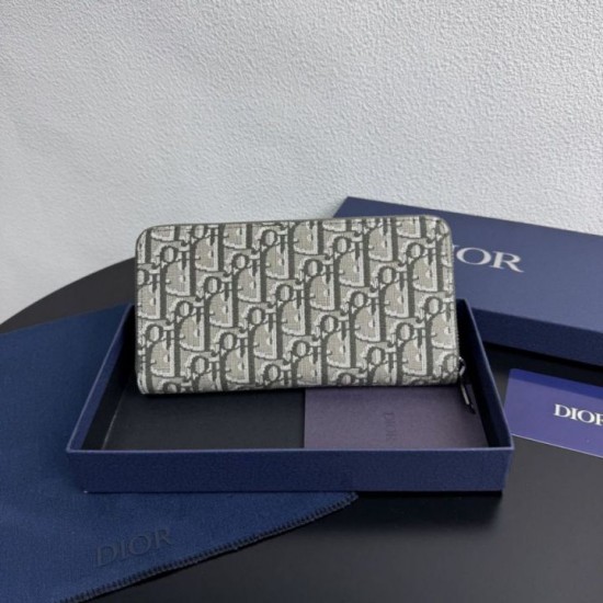Best Replica Dior Saddle Oblique Jacquard Long Zip Around Wallet Knockoff
