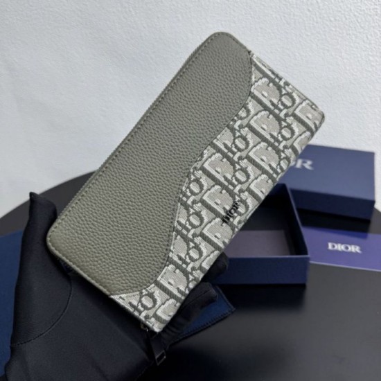 Best Replica Dior Saddle Oblique Jacquard Long Zip Around Wallet Knockoff