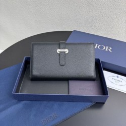 AAAAA Fake Dior Normandie Bifold Long Wallet Black Dupe Best Replica Dior Normandie Bifold Long Wallet Black Knockoff