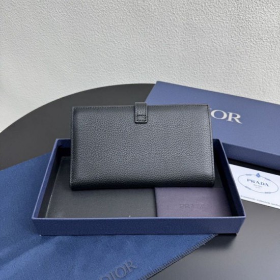 Best Replica Dior Normandie Bifold Long Wallet Black Knockoff