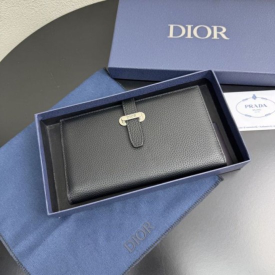 Best Replica Dior Normandie Bifold Long Wallet Black Knockoff