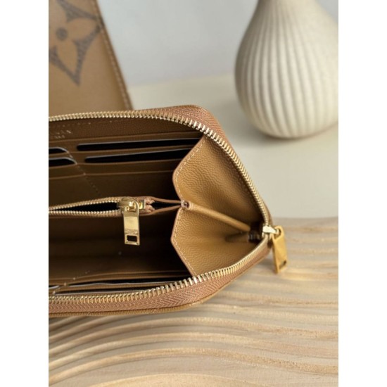Best Replica YSL Saint Laurent Monogram Continental Zip Around Wallet Caramel Knockoff