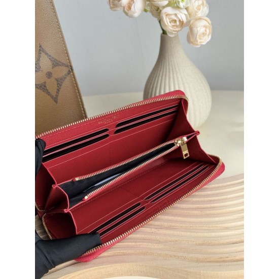 Best Replica YSL Saint Laurent Monogram Continental Zip Around Wallet Red Knockoff
