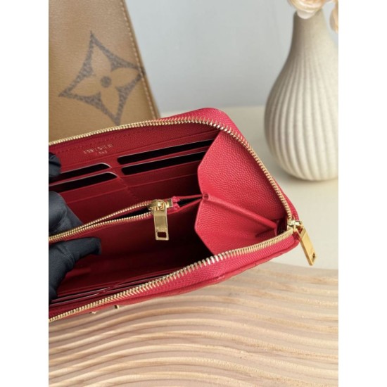 Best Replica YSL Saint Laurent Monogram Continental Zip Around Wallet Red Knockoff