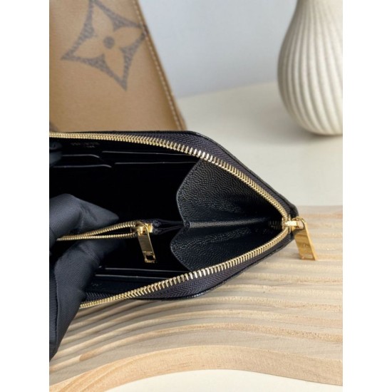 Best Replica YSL Saint Laurent Monogram Continental Zip Around Wallet Black and Gold Knockoff