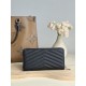 Best Replica YSL Saint Laurent Monogram Continental Zip Around Wallet Black and Silver Knockoff