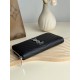Best Replica YSL Saint Laurent Monogram Continental Zip Around Wallet Black and Silver Knockoff