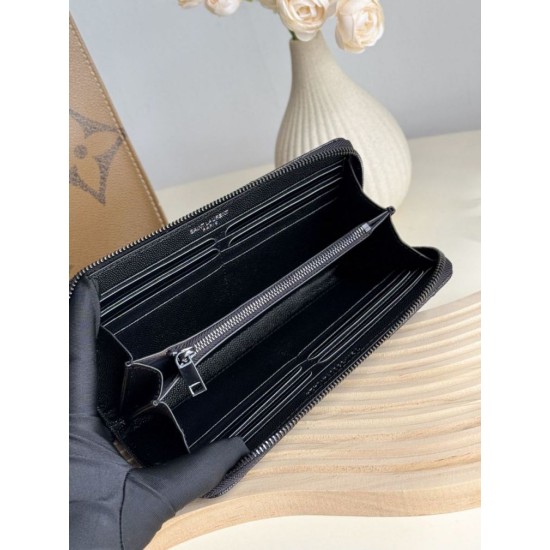Best Replica YSL Saint Laurent Monogram Continental Zip Around Wallet Black Knockoff