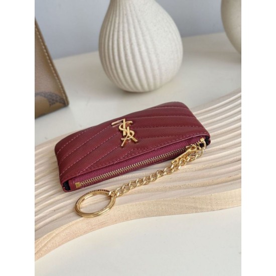 Best Replica YSL Saint Laurent Cassandre Matelassé Zip Around Card Holder YSL Saint Laurent Fragments Red Knockoff