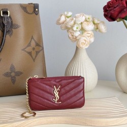 Best Replica YSL Saint Laurent Cassandre Matelassé Zip Around Card Holder YSL Saint Laurent Fragments Red Knockoff